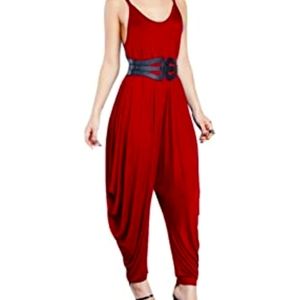 Women's Punk Spaghetti Strap Jumpsuit V